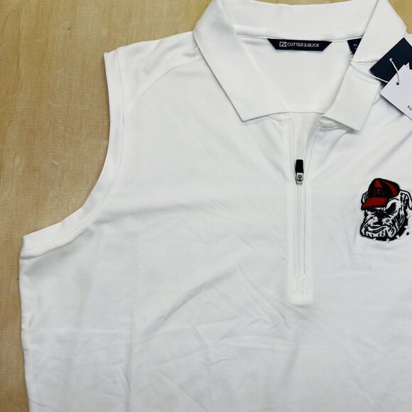 NEW XL Georgia Bulldogs Womens Cutter Buck Forge Stretch Sleeveless Polo - Picture 3 of 10